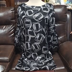 Lapis Black and White Ribbon Detail